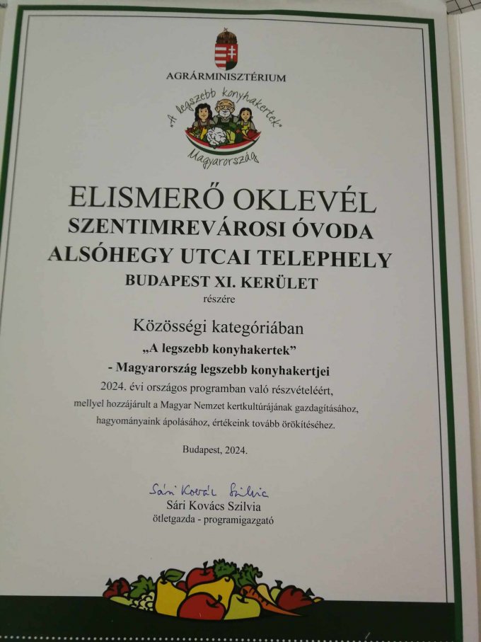 Elismerő oklevél